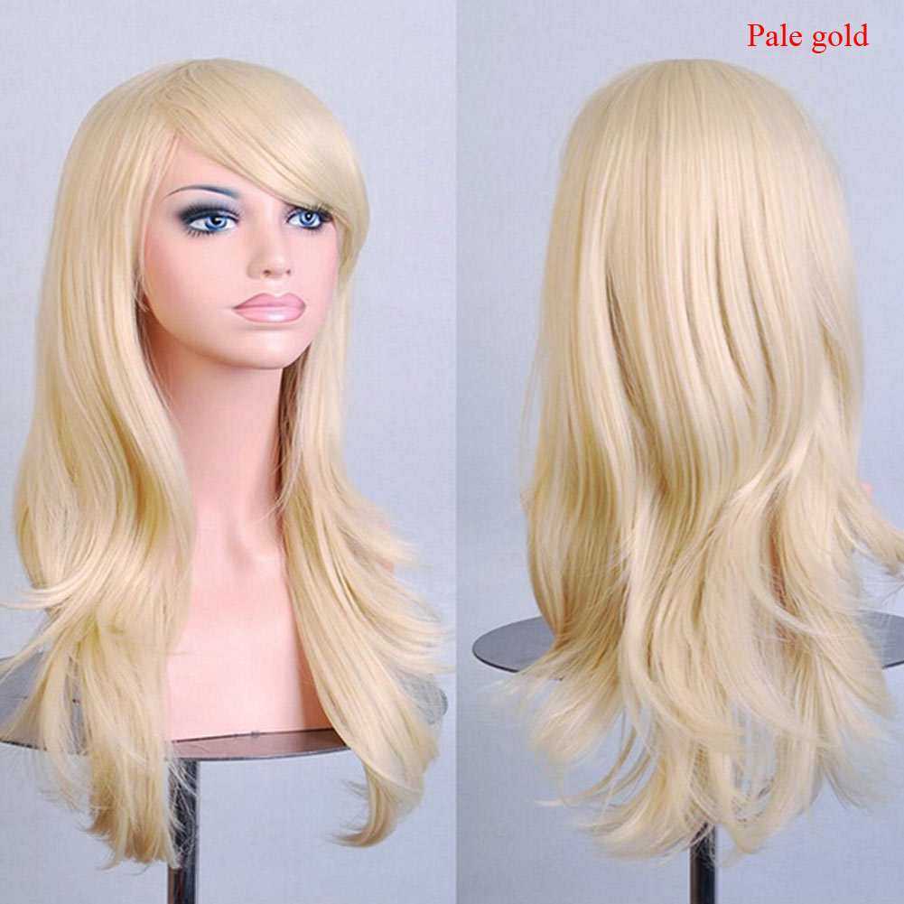 Good Womens Lady Long Hair Wig Curly Wavy Synthetic Anime Cosplay Party 2250