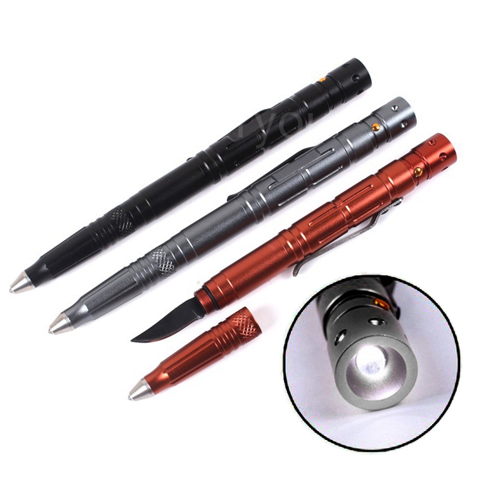 MultiTool Portable Tactical Pen With Knife LED Light For Self Defense eBay