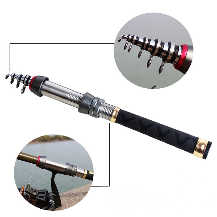Well Portable Ultra Light Carbon Fishing Rod Telescopic Spinning Travel ...