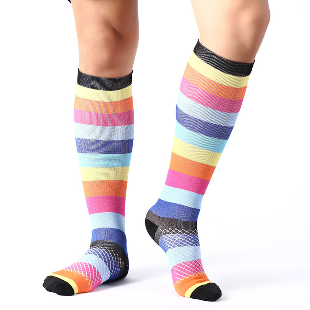 Multicolor Sports Compression Socks for Men Running Nursing Medical S/M ...