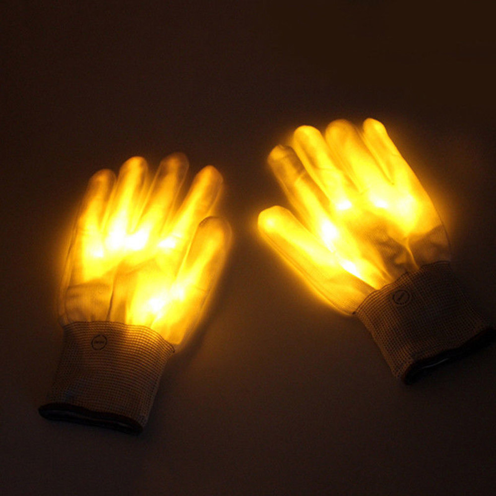 Neue LED Handschuhe Bunte Beleuchtung Finger Glow für Halloween Clubs Rave  Party