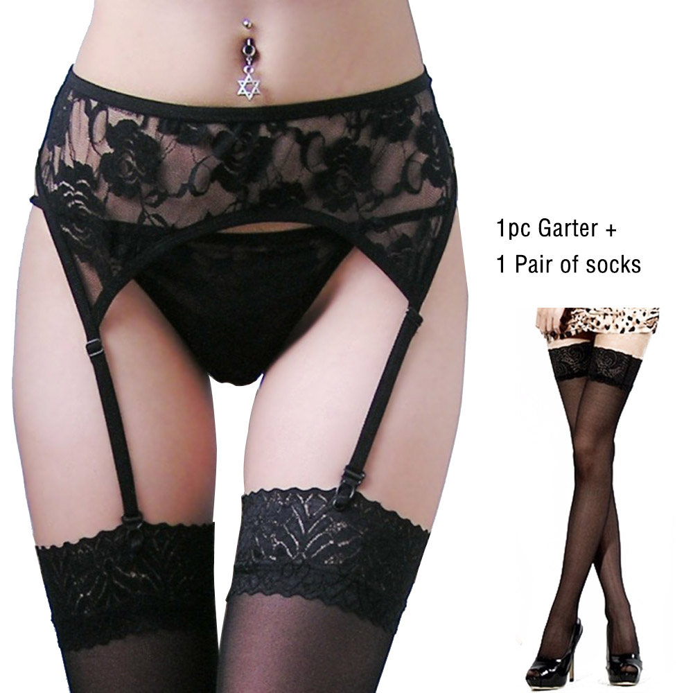 Womens High Waist Stocking Lingerie Net Lace Top Garter Belt Thigh Pantyhose Ebay