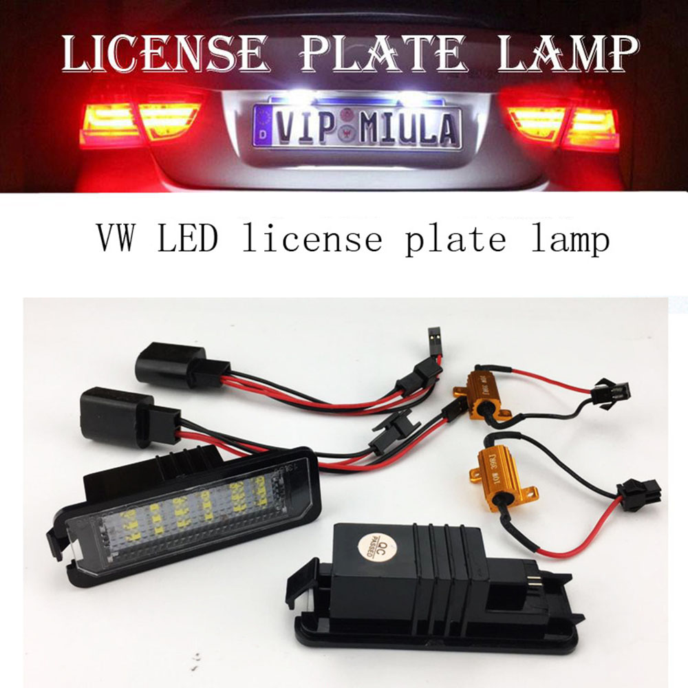 nw Hot 2pc 18LED Bright White License Plate Light Lamp W/Decoder for VW GOLF4  T