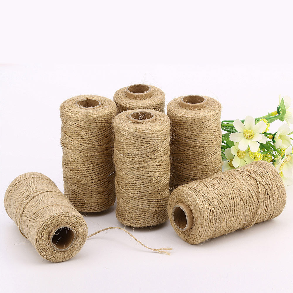 100M/Roll 1.5mm Natural Jute Rope Hemp Twine Strong Cord Thick Rope