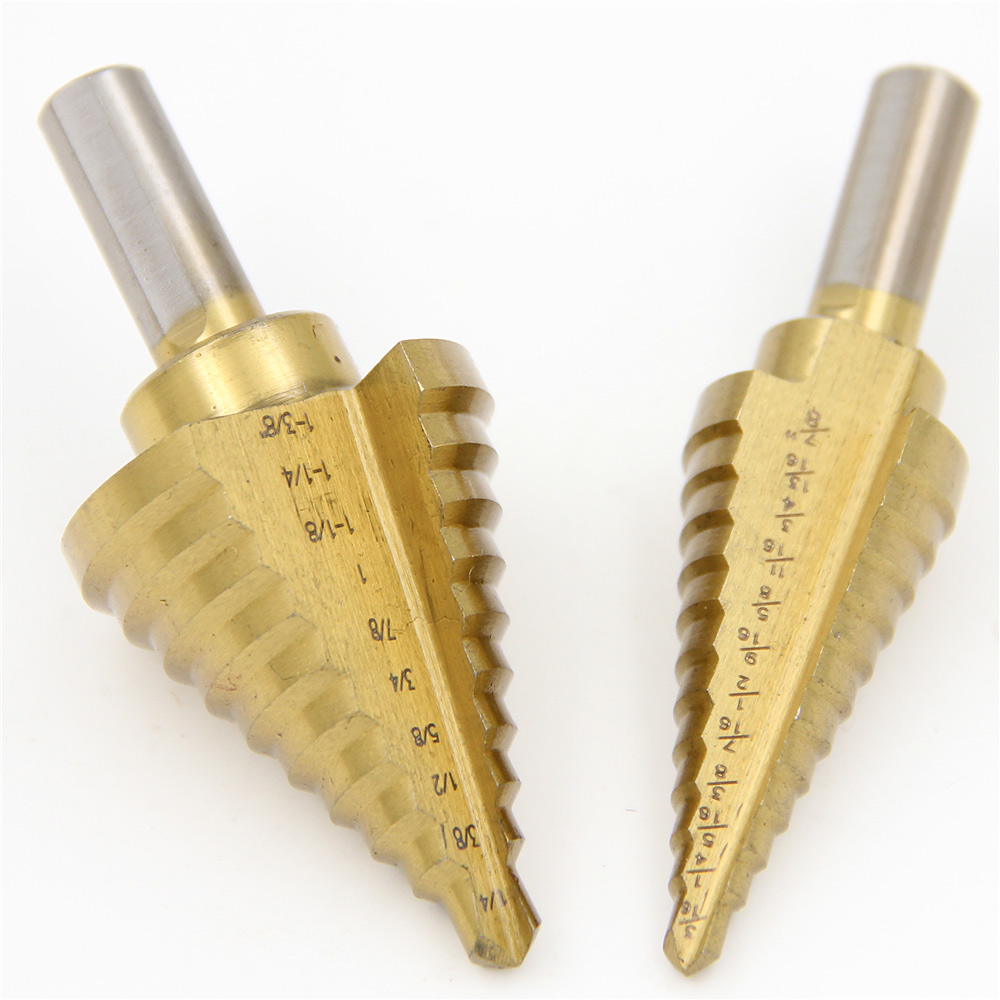 5pcs Cone Step Drill Hss Titanium Metric Bit Set Hole Saw Cutter Tool Tackle Kit Ebay